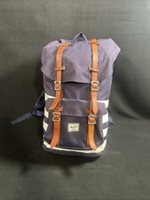 Original Herschel Rucksack Unisex Blau/Weiß/Rot Sehr Gut Erhalten