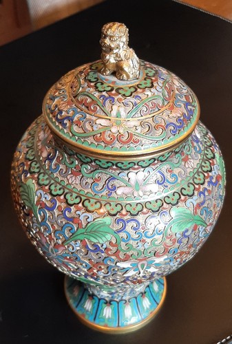 Cloisonne deckelvase china - deckelvase,,