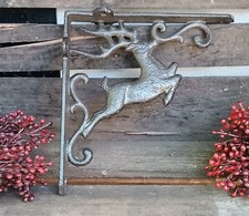 Hirsch Regalhalter / Träger  Gusseisen Nostalgie  Landhaus  Wild Jagd