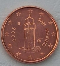 San Marino Kursmünzen 1, 2 und 5 Cent 2006 unzirkuliert aus Rolle