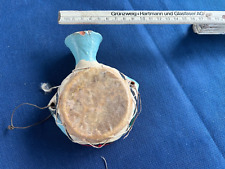 1 Trommel   Handgefertigt Aus Ton , handbemalt, Unikat mit Naturfell. 10 cm