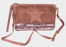 Tasche Velours Leder braun