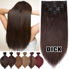 DICK 170G Doppelt Tressen Clip In Extensions 100% Echthaar Remy Haarverlängerung