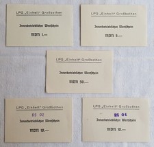 5x Wertschein LPG Geld "