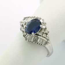 Saphir Diamant Brillant Ring 2,80 carat 750 Gold ALGT Zertikat Wert 4.600 Euro