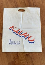 Plastiktüte 1990, Interpack Messe, Holland, groß weiß Logo selten Sammeln
