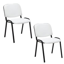 #Lage443 2x Besucherstuhl Ken Kunstleder weiß Küchenstuhl Konferenzstuhl Stuhl