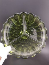 Art Deco Glas-Schale, Grün