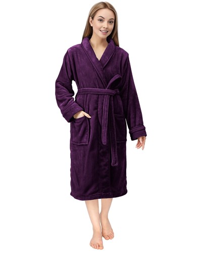 Morgenmantel damen fleece - morgenmantel,
