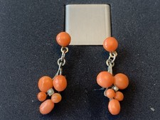 +++    Antike    Korallen   Ohrringe  - Double und 585  +++