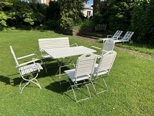 Gartenmöbel weiß Holz Vintage Shabby Bierzelt Bistro