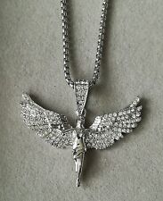 Engel Schutzengel Anhänger Mit Halskette Silber Glitzer Glücksbringer Flügel