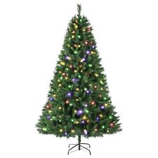 210cm Künstlicher Weihnachtsbaum mit Beleuchtung Bunt LED Tannenbaum mit Ständer