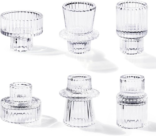 Kerzenhalter glas 6er set - kerzenhalter,