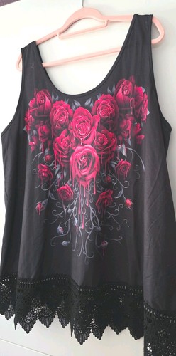 Top schwarz rosen druck - 52,