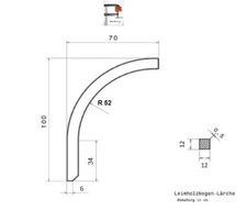 12x12 Lärche Leimholzbogen Rundbalken Bauelement Eckstütze Rundpfosten Halter