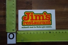 Alter Aufkleber Restaurant Imbiss Grill JIM'S RESTAURANT
