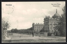 Ansichtskarte Potsdam-Sanssouci, Das neue Palais von der Wildpark-Seite 1905 
