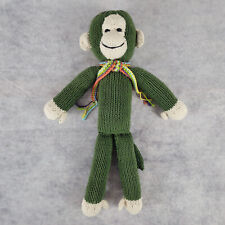 BIO-Baumwolle Stricktier Affe grün Handarbeit aus Kenia - Kuscheltier