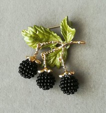 Brombeeren Brosche Gold