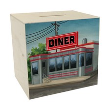 American Diner Restaurant Spardose aus Holz