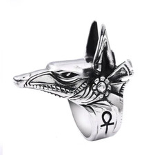 Anubis Gott Ring als Biker
