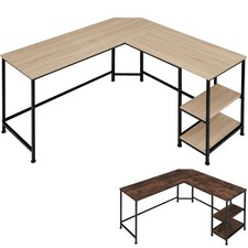 Schreibtisch Eckschreibtisch Computertisch mit Regal Bürotisch L-Form Industrial