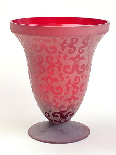 Pokalvase glas sandgestrahlt - pokalvase,