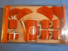 Kinderkaffeeservice 70er Jahre orange Kaffeeservice Kinder  Weihnachten Antik