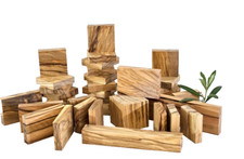 Olivenholz Schnitzholz Rohling Massivholz 38 Stück Basteln Trocken Mix DIY