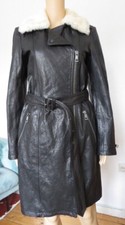 Burberry Mantel Größe 38 /M Leder Lammfell Schwarz Material Leder und Lammfell