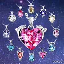 12 Sternzeichen Halskette mit Anhänger Kette Silberkette Geschenk kristall Glück