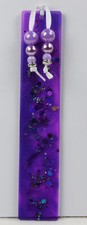 Lesezeichen, Handarbeit, Resin, Gießharz,Perlen, lila
