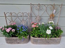 Wandschale Wanddekoration Korboptik Gartendeko Shabby Chic Metall in 2 Größen