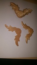 10 Stück Zierteile / Holzverzierung / Applikation 