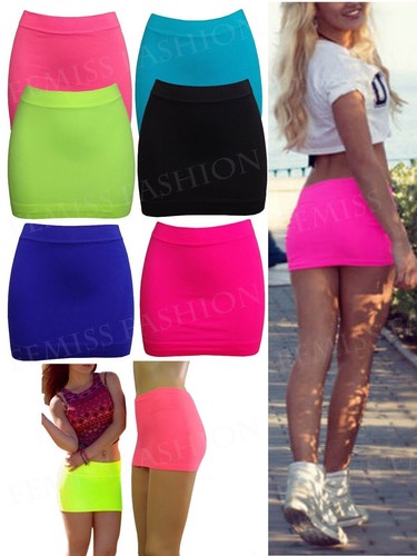Damen neon lycra stretch mini - neon,