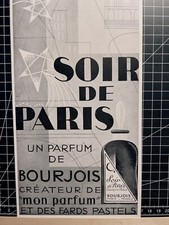 SOIR DE PARIS PARFUM WERBUNG VINTAGE FRANCE 1925 ORIGINAL REKLAME PLAKAT POSTER