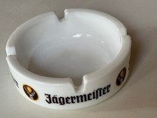 Vintage Jägermeister Werbung Aschenbecher weiss 11 cm mit Schriftzug und Logo