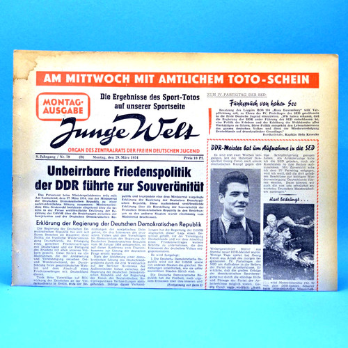 Junge welt 1954 - welt, 29.03.1954