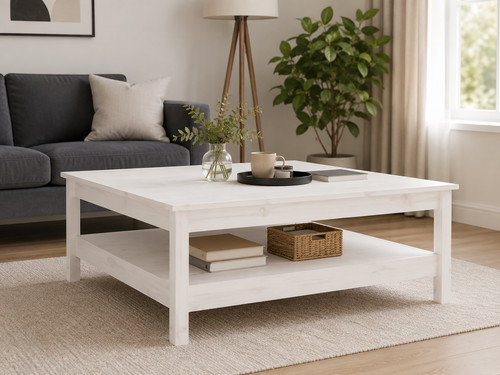 Couchtisch weiß 100x100x40 - weiß,