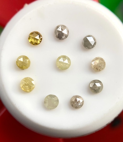 Diamant lot rund rose cut - diamant,