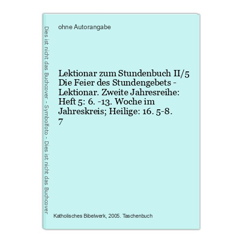 Lektionar zum stundenbuch - zum,