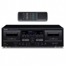 TEAC W-1200 Twin Cassette Deck - Schwarz Dual Tape Player + USB Recording + MIc