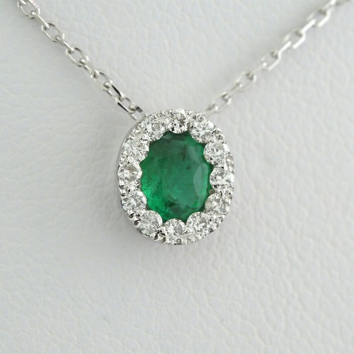 Smaragd brillant kette collier - smaragd,