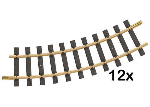 12x gleis gebogen messing - 12x, 30°