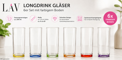 Stück longdrink gläser mit - stück,