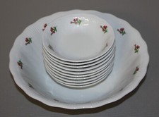 Walbrzych Polen große Dessertschüssel mit 10 kleinen Schüsseln, Blumen