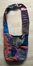 Große Beuteltasche Stoff Patchwork Tasche Bunt Vintage Hippie Boho