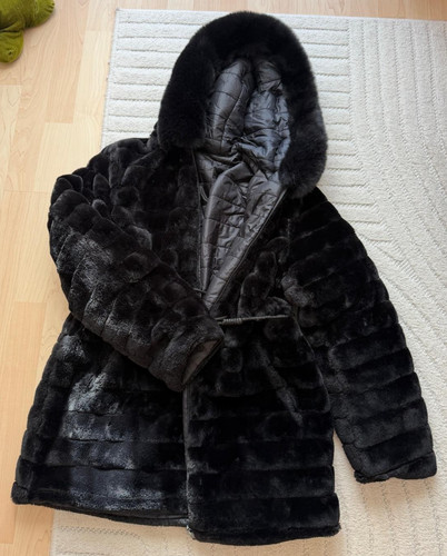 Teddyfellmantel mit kapuze - teddyfellmantel,