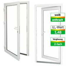 Kunststoff Nebeneingangstür Glas Ladentür Nebentür Eingangstür innenöffnend weiß